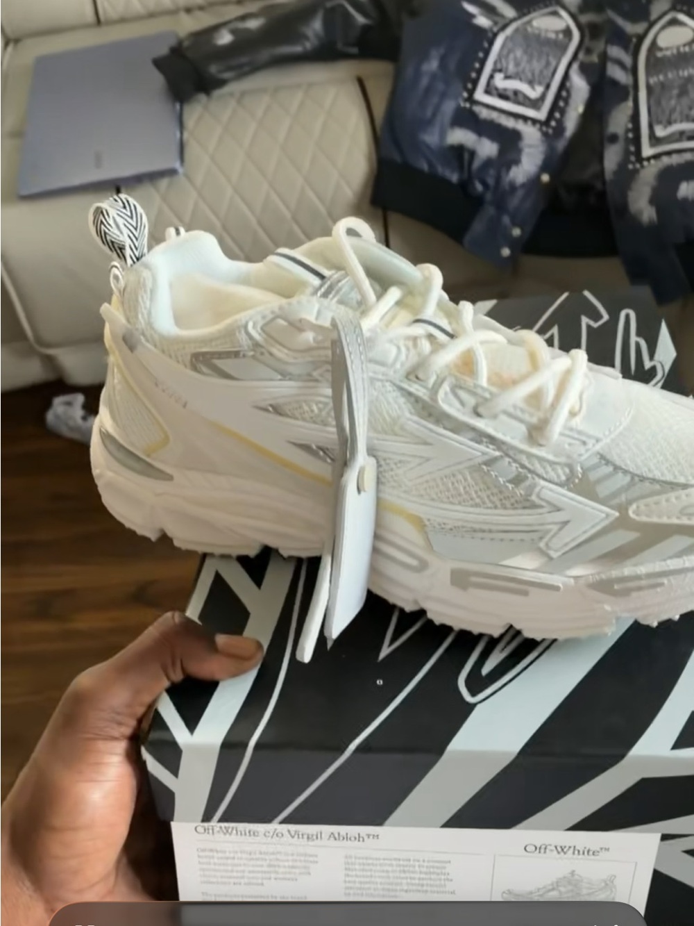 Off-White Women's White and Cream Chunky Platform Sneaker